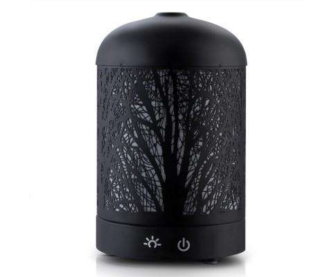 Aroma Diffuser Aromatherapy LED Night Light Iron Air Humidifier Black Forrest Pattern 100ml Devanti