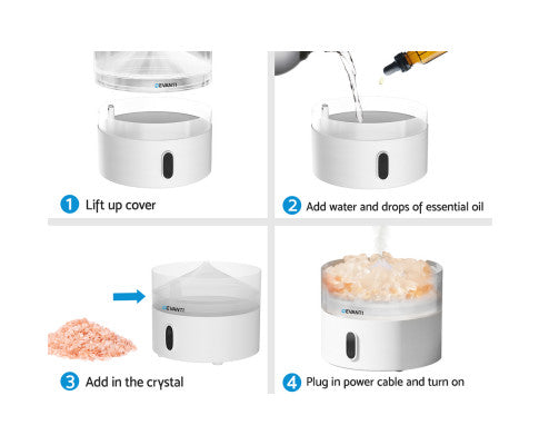 Diffuser Aromatherapy Essential Oils Air Humidifier LED Crystal Big Bedding Australia