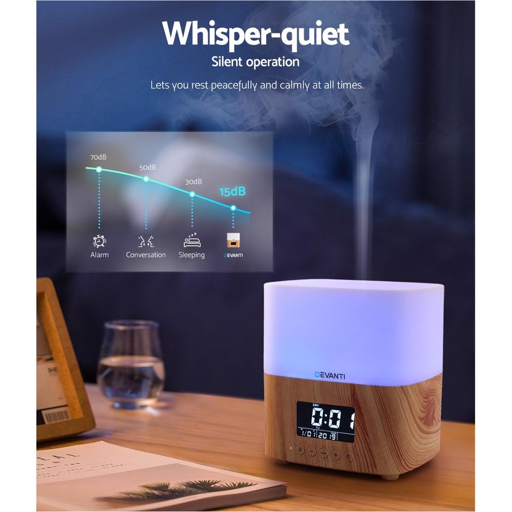Aroma Diffuser Aromatherapy Humidifier Essential Oil Clock Devanti