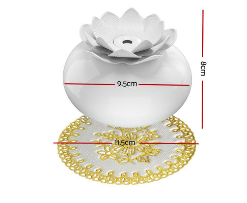 Diffuser Aroma Ceramic Essential Oils Air Humidifier Lotus Big Bedding Australia
