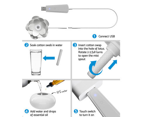 Diffuser Aroma Ceramic Essential Oils Air Humidifier Lotus Big Bedding Australia