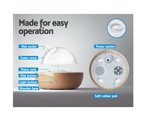 Aroma Diffuser Aromatherapy Humidifier Purifier Essential Oil LED Glass Big Bedding Australia