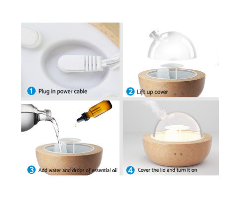 Aroma Diffuser Aromatherapy Humidifier Purifier Essential Oil LED Glass Big Bedding Australia