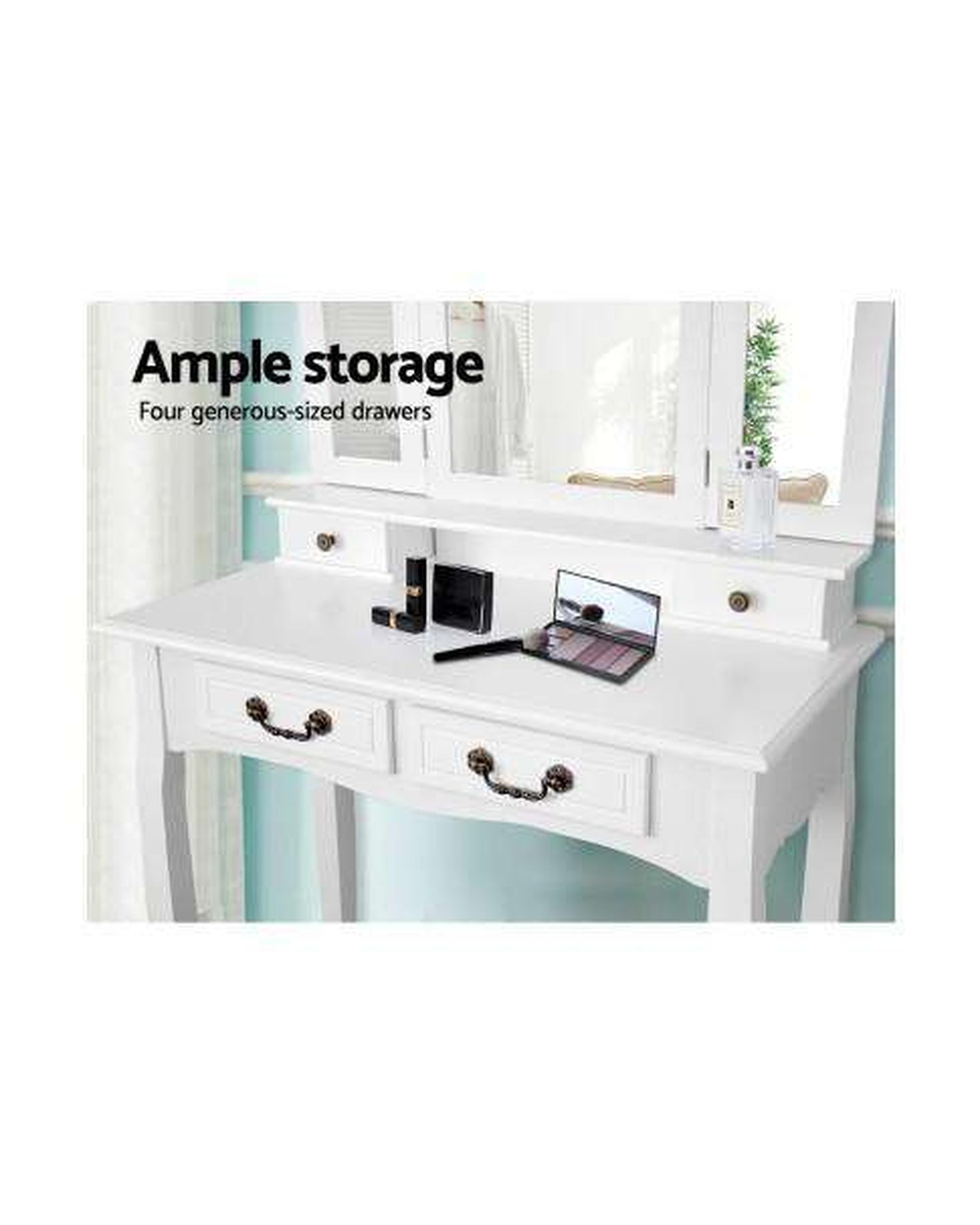Dressing Table with Mirror - White Artiss