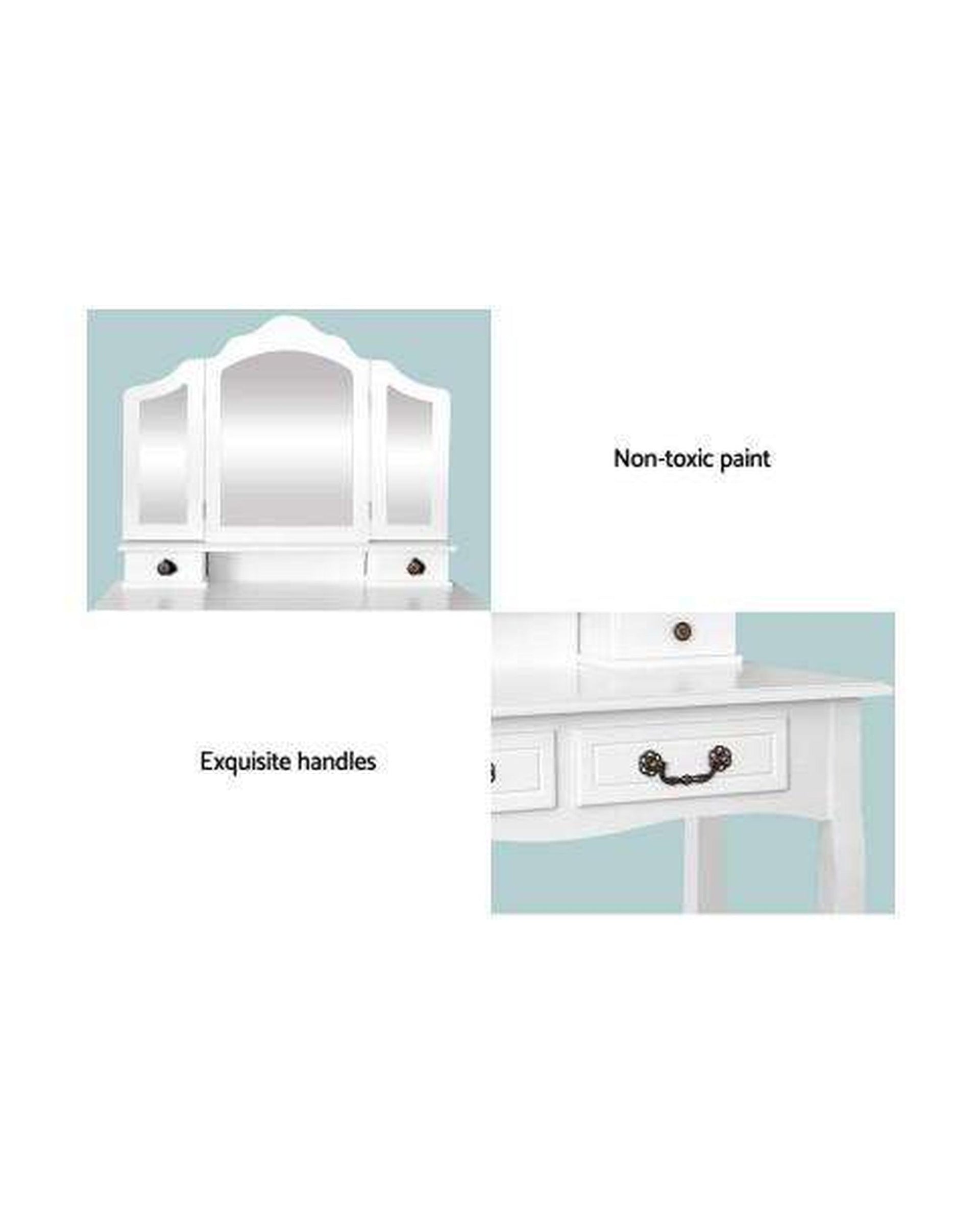 Dressing Table with Mirror - White Artiss