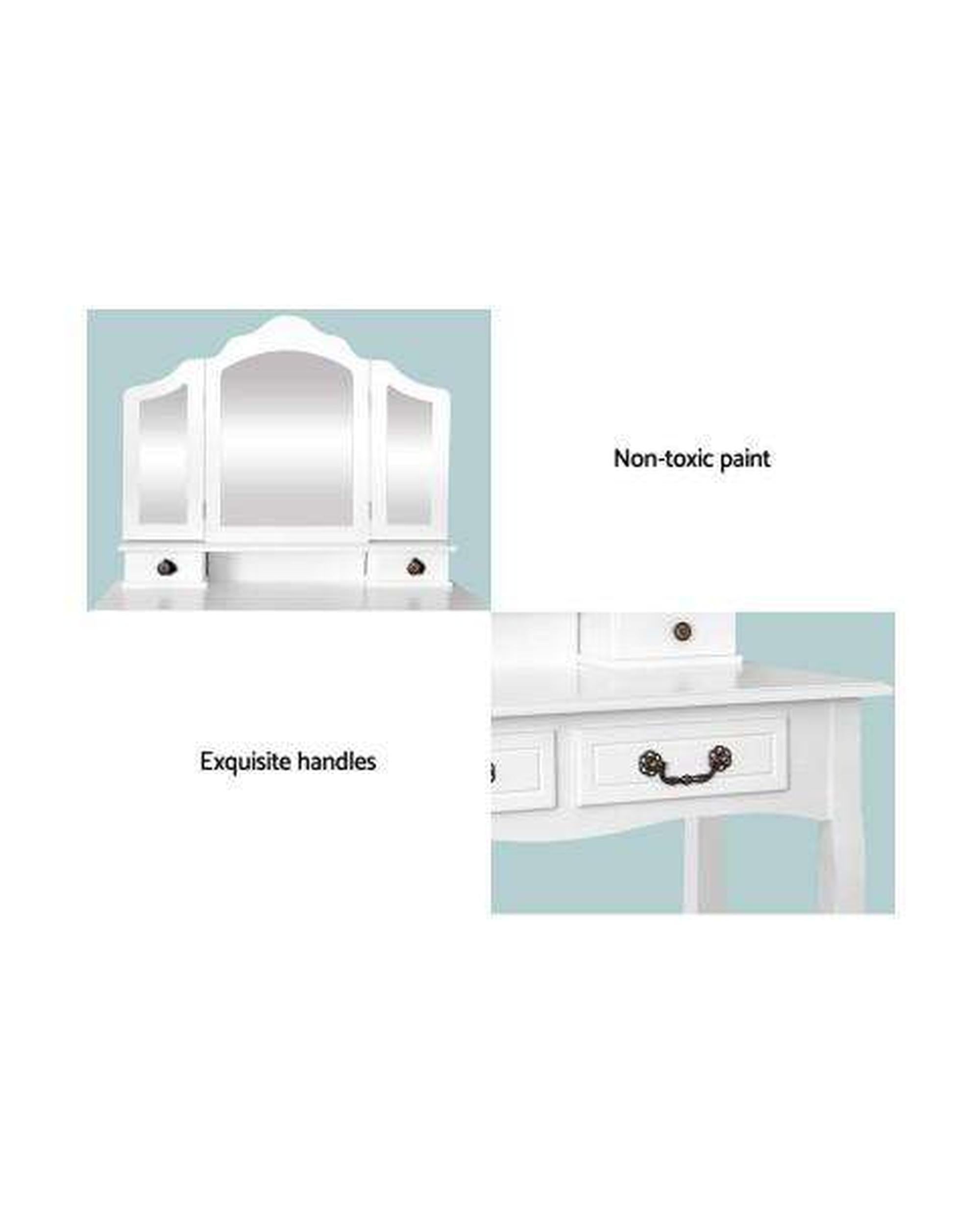 Dressing Table with Mirror - White Artiss