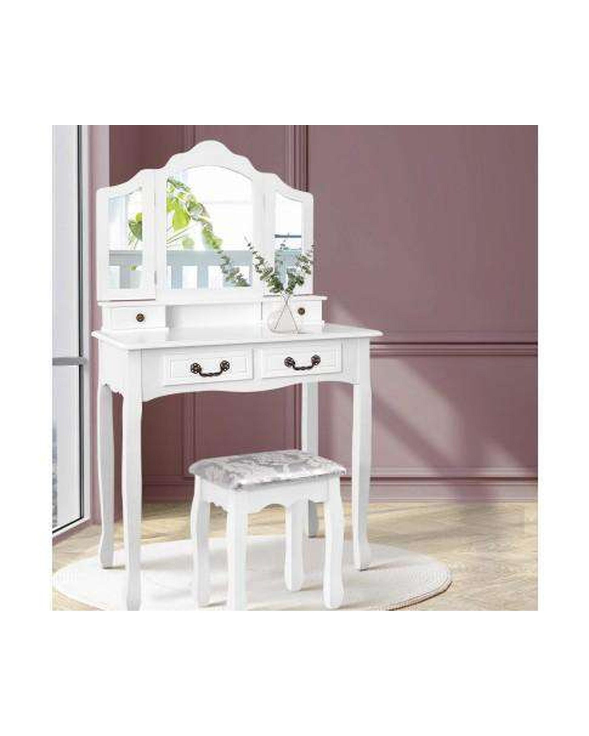 Dressing Table with Mirror - White Artiss