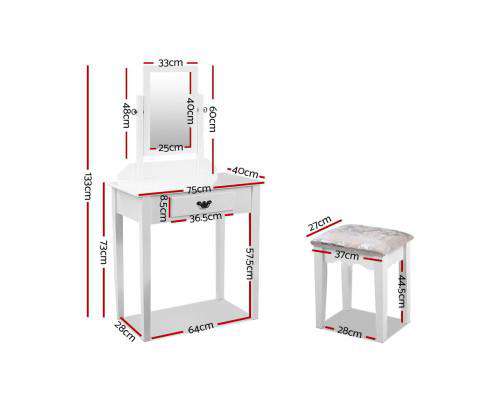 Dressing Table Stool Set Makeup Mirror Jewellery Cabinet Drawer Organizer Artiss