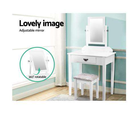 Dressing Table Stool Set Makeup Mirror Jewellery Cabinet Drawer Organizer Artiss