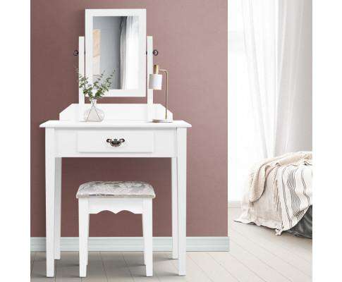 Dressing Table Stool Set Makeup Mirror Jewellery Cabinet Drawer Organizer Artiss