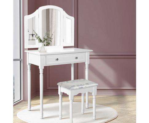 Dressing Table Stool Mirror Drawer Makeup Jewellery Cabinet Organizer Artiss