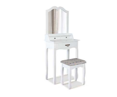 Dressing Table Stool Mirror Drawer Makeup Jewellery Cabinet White Desk Artiss