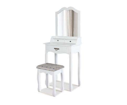 Dressing Table Stool Mirror Drawer Makeup Jewellery Cabinet White Desk Artiss
