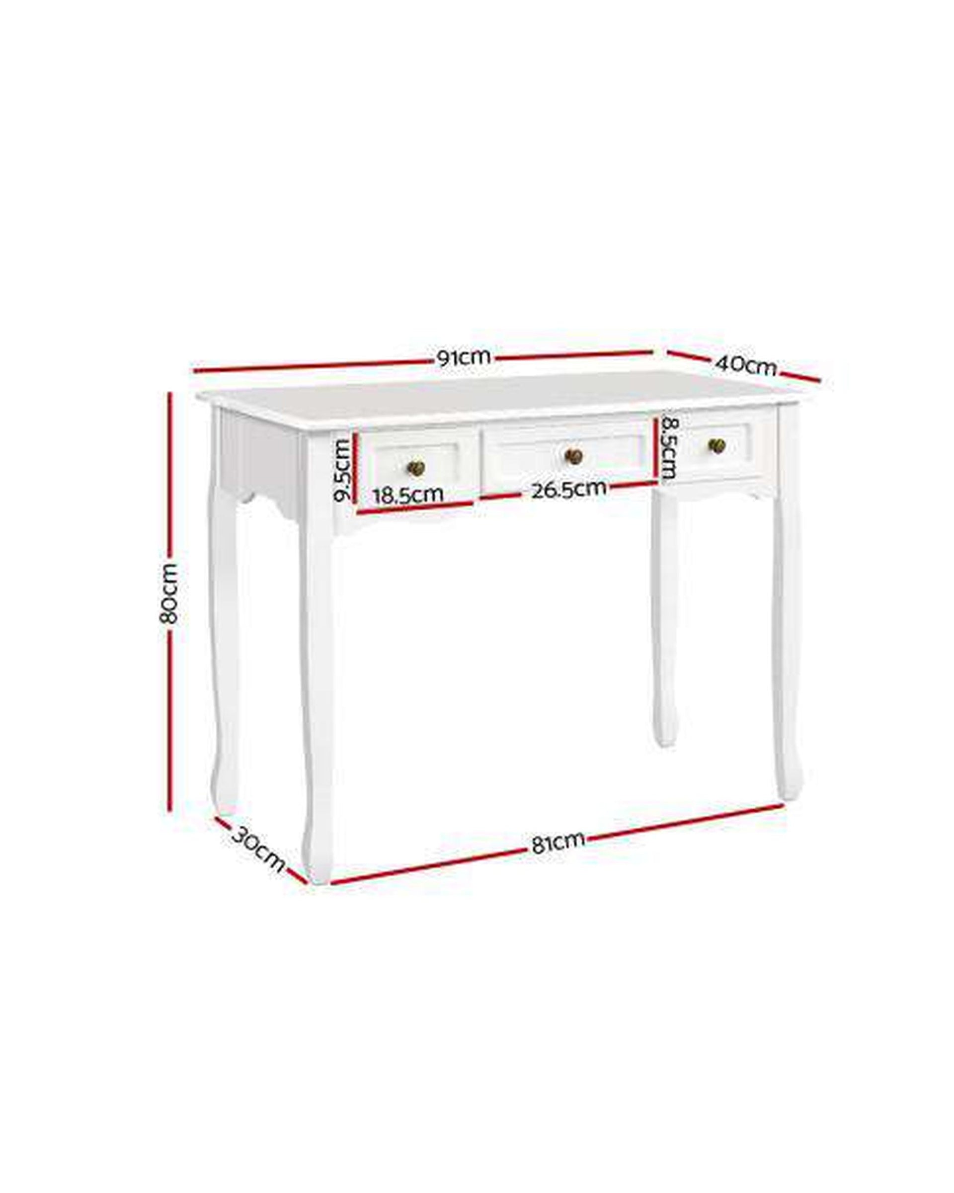 Hall Console Table Hallway Side Dressing Entry Wooden French Drawer White Artiss