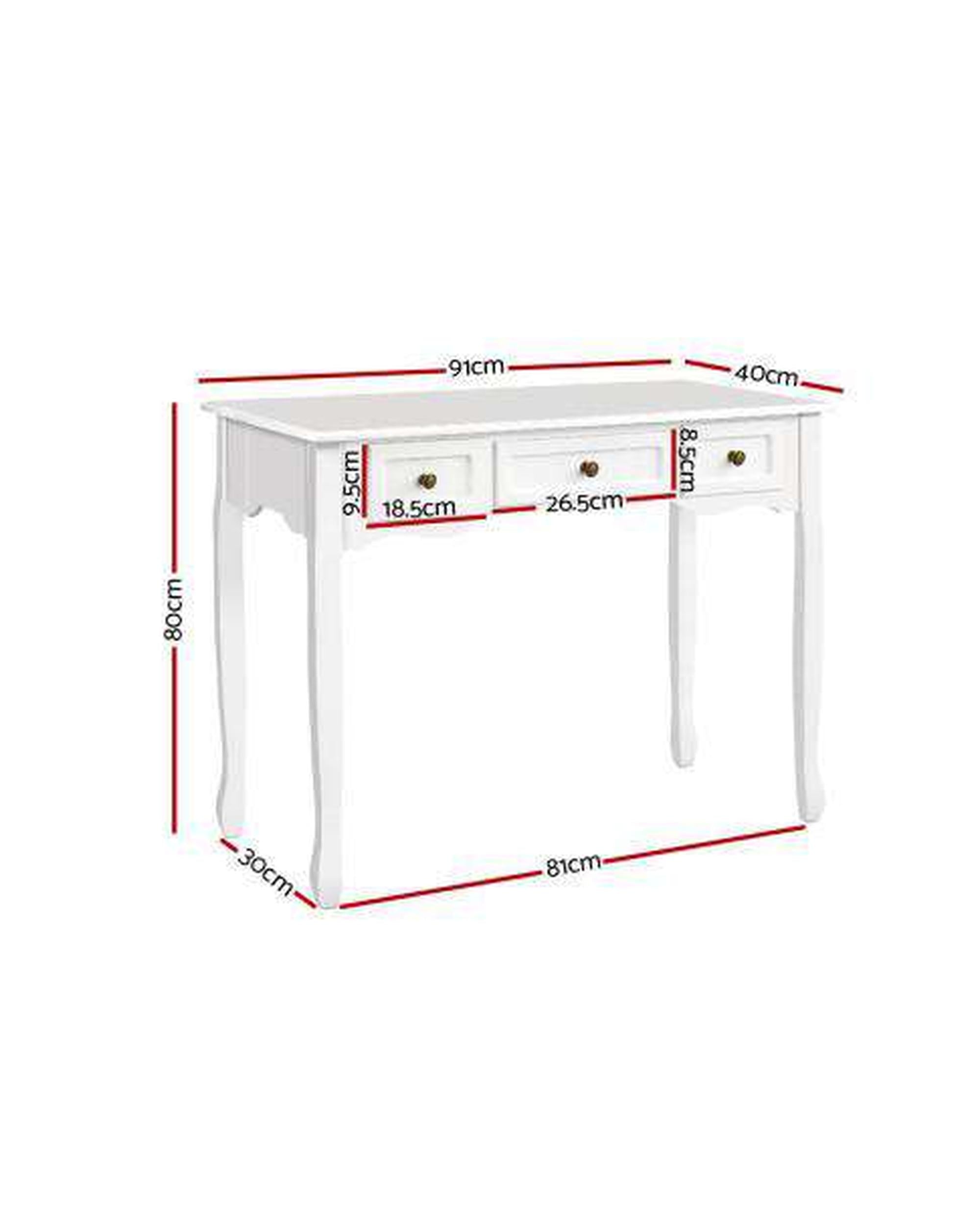 Hall Console Table Hallway Side Dressing Entry Wooden French Drawer White Artiss