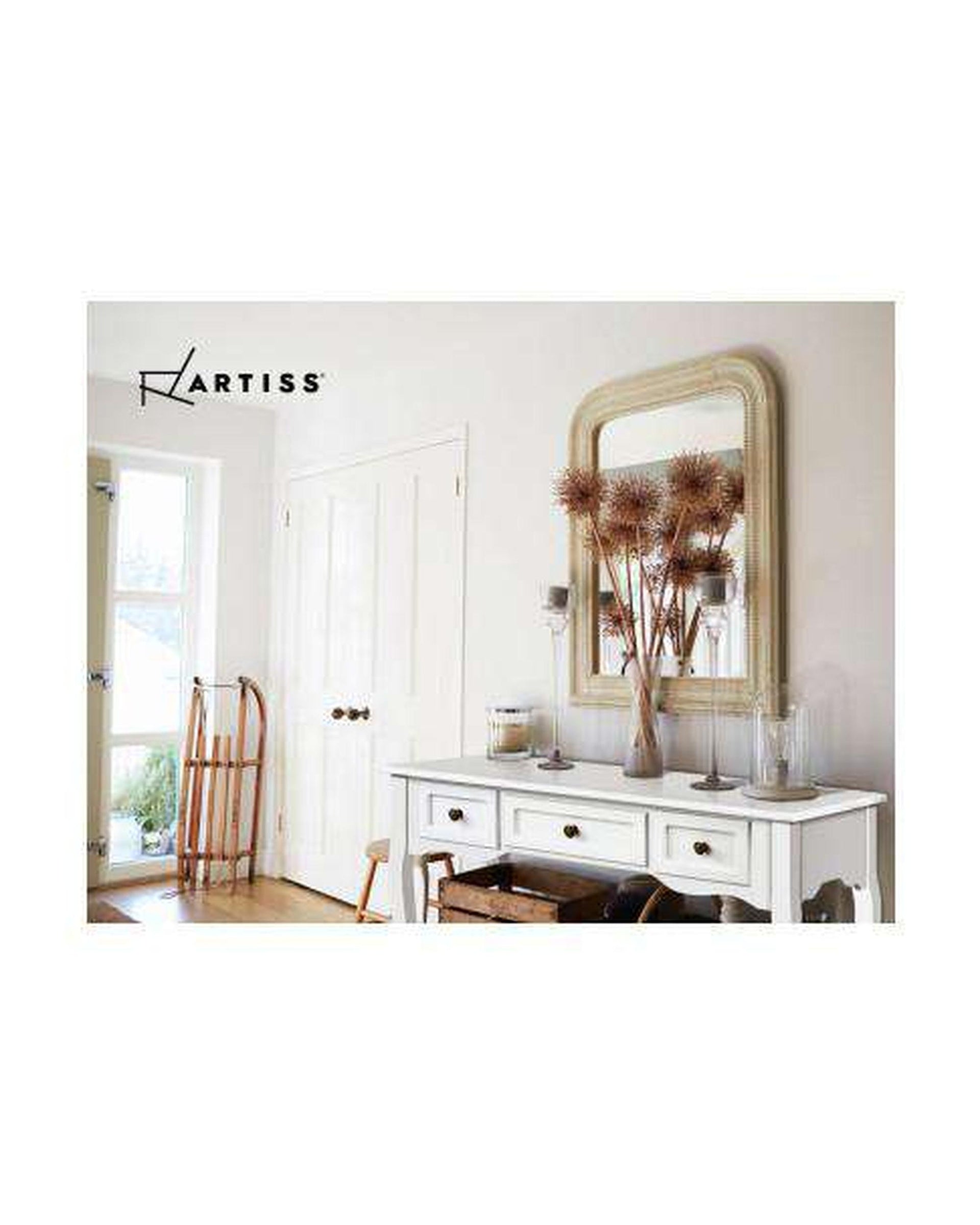 Hall Console Table Hallway Side Dressing Entry Wooden French Drawer White Artiss