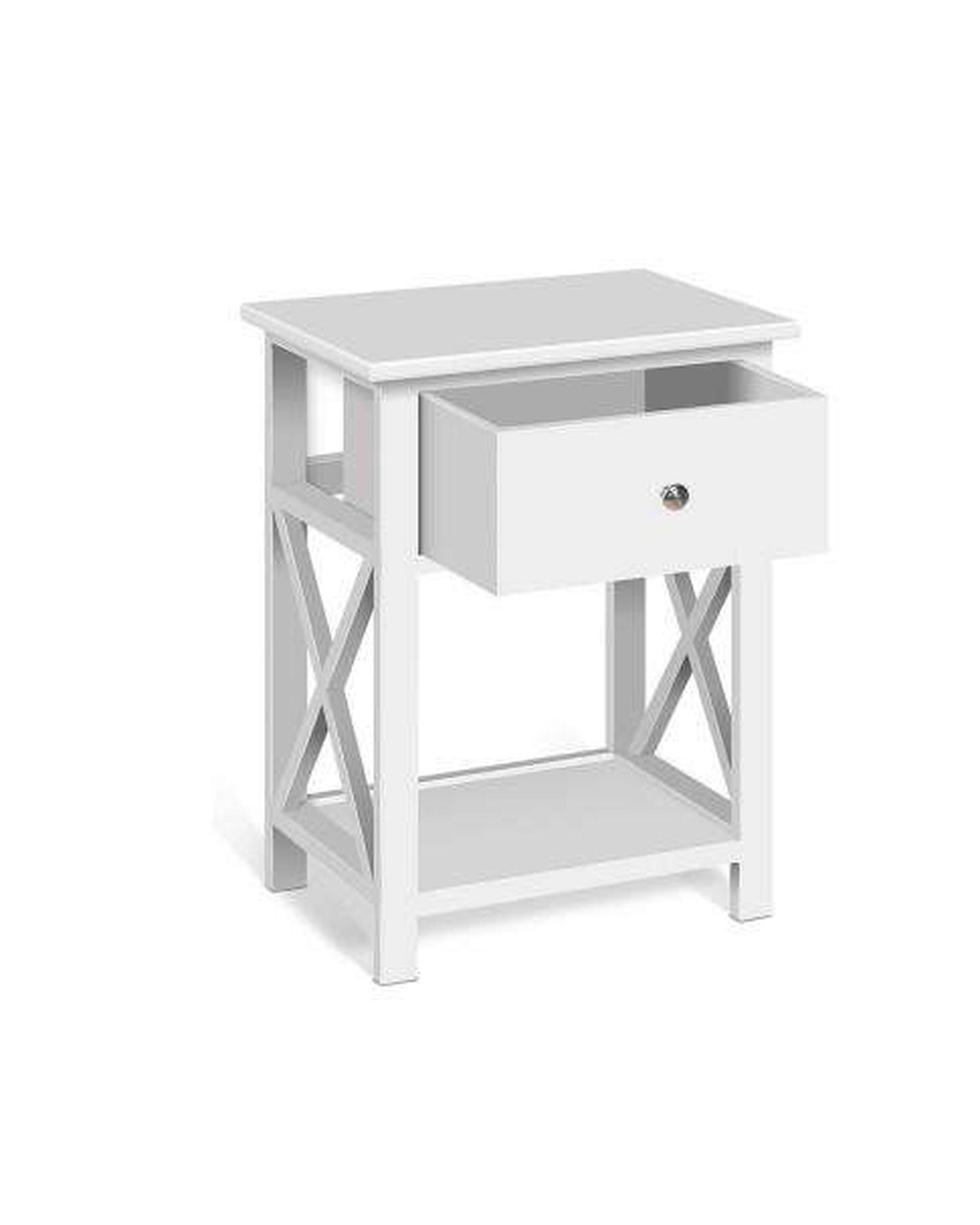 Bedside Table Coffee Side Cabinet Drawer Wooden White Artiss