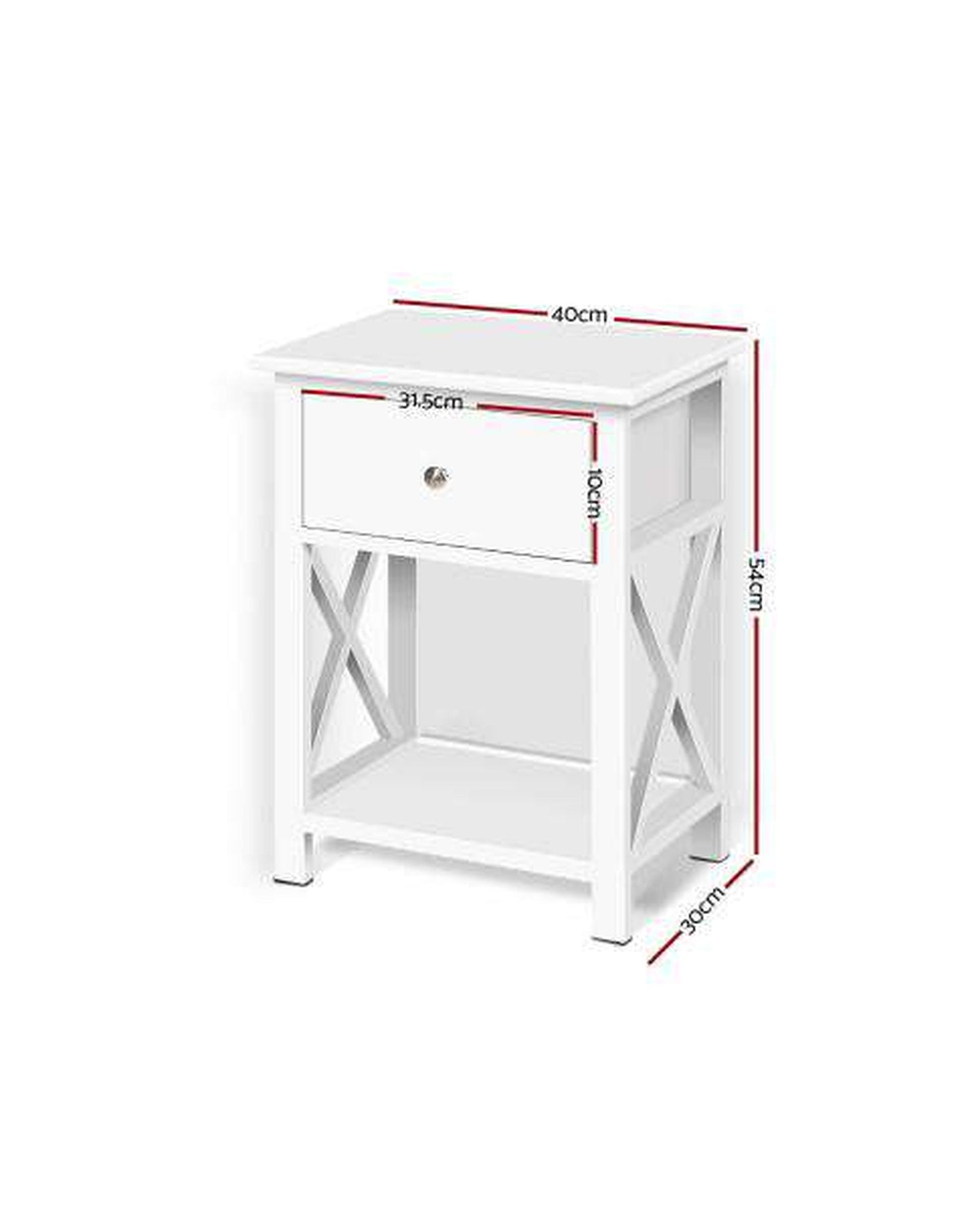 Bedside Table Coffee Side Cabinet Drawer Wooden White Artiss