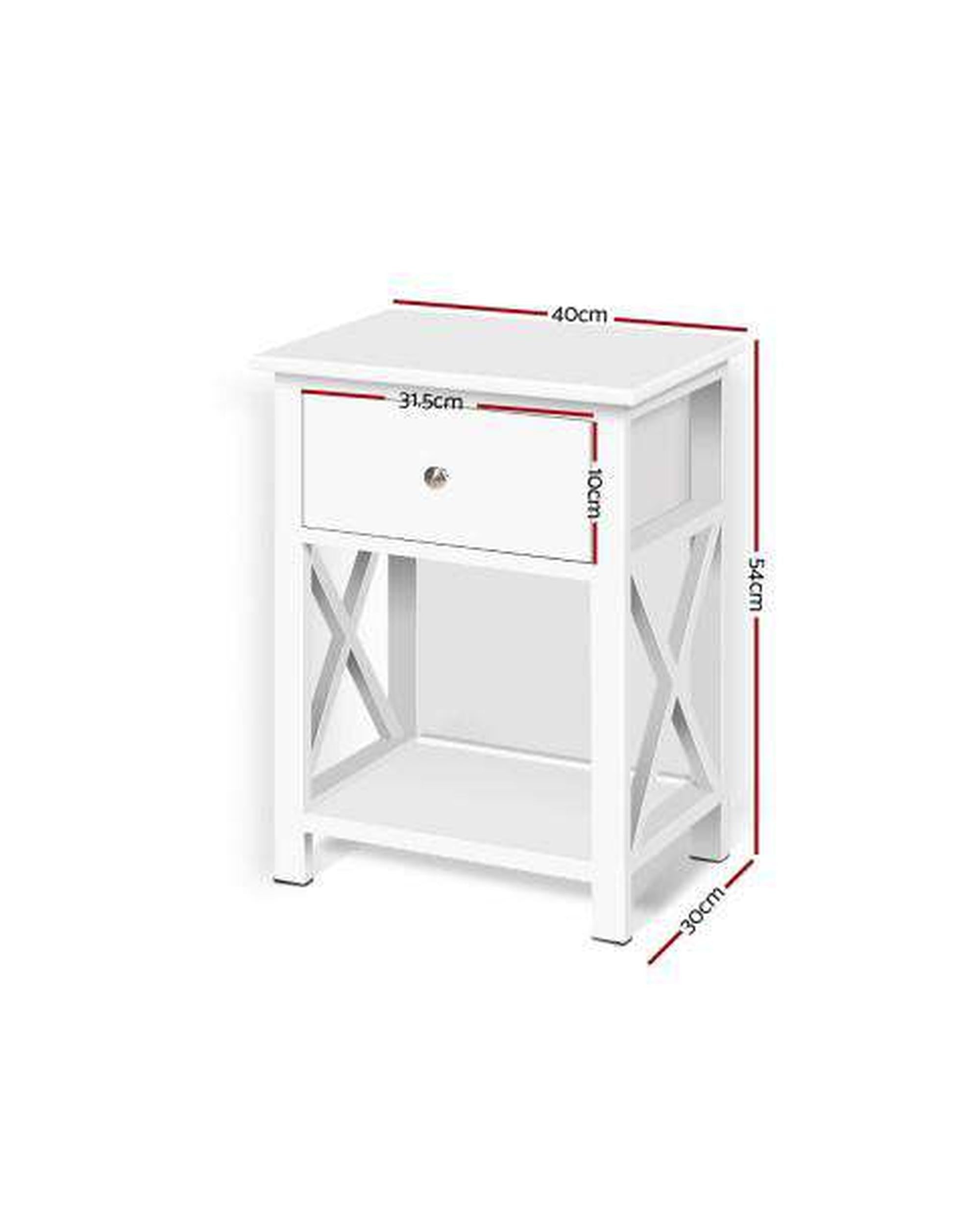 Bedside Table Coffee Side Cabinet Drawer Wooden White Artiss