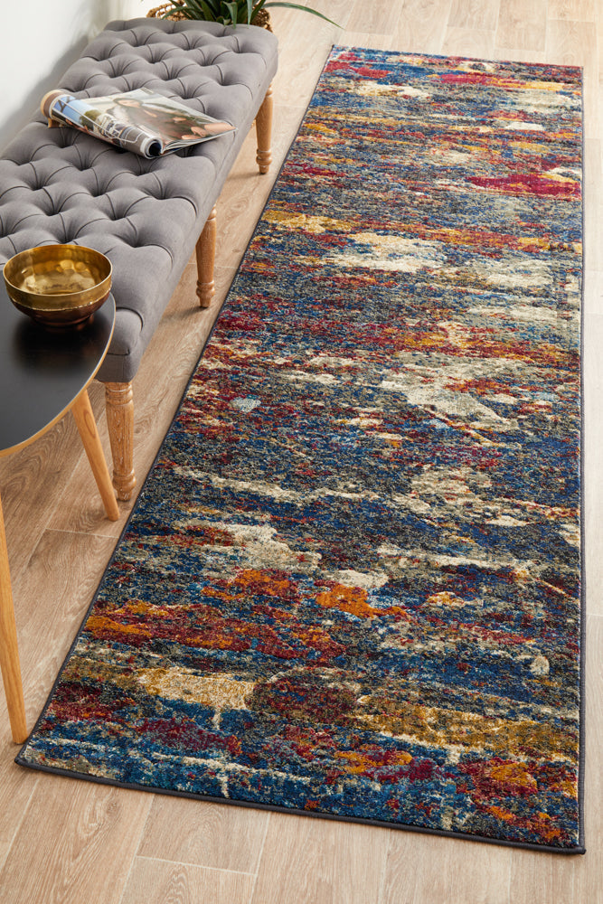 Dreamscape Splash Modern Midnight Runner Rug Rug Culture