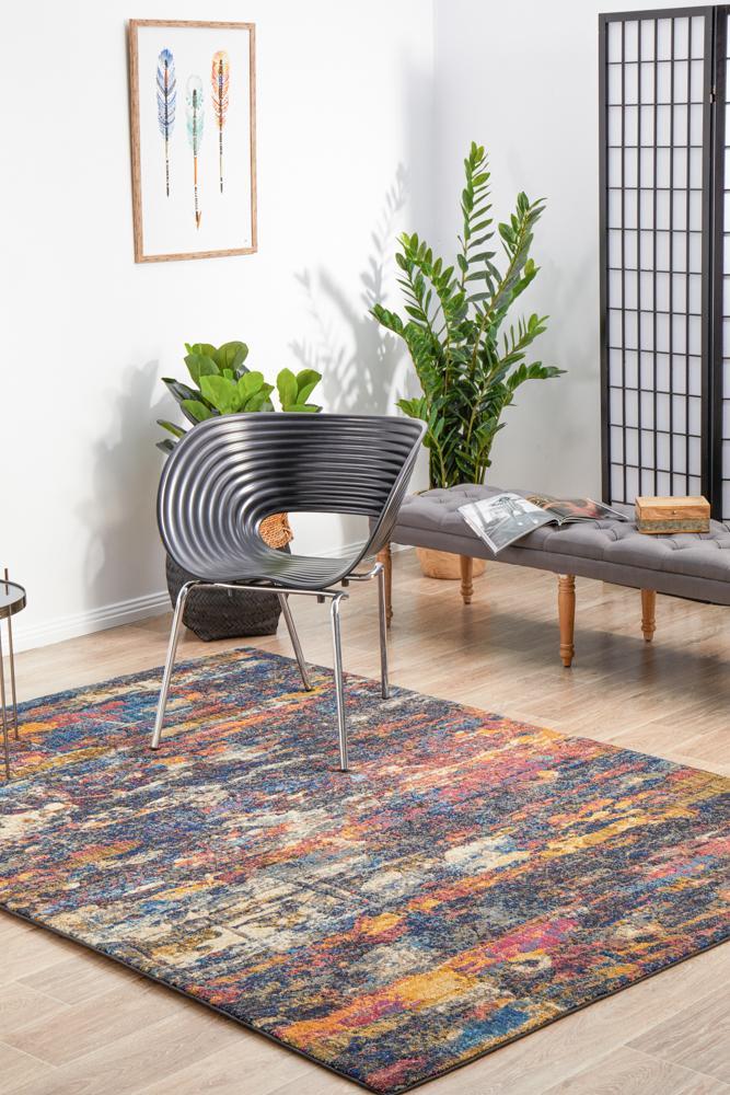 Dreamscape Splash Modern Midnight Rug Rug Culture