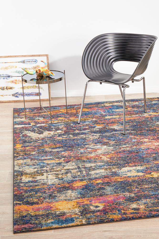 Dreamscape Splash Modern Midnight Rug Rug Culture