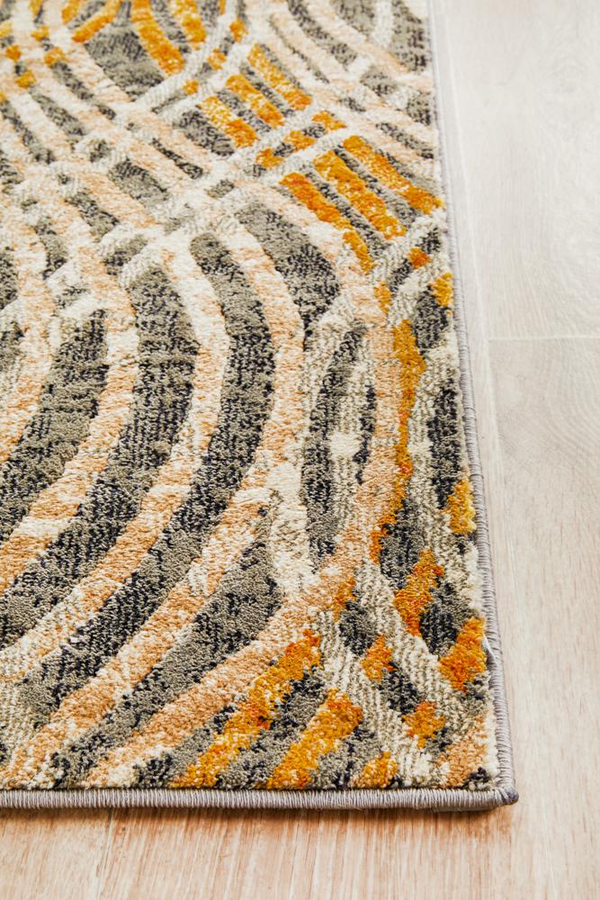 Dreamscape Flurry Modern Charcoal Runner Rug Rug Culture