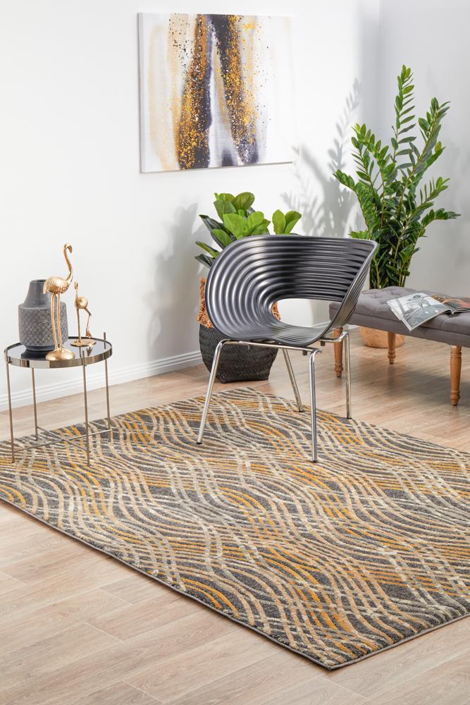 Dreamscape Flurry Modern Charcoal Rug Rug Culture