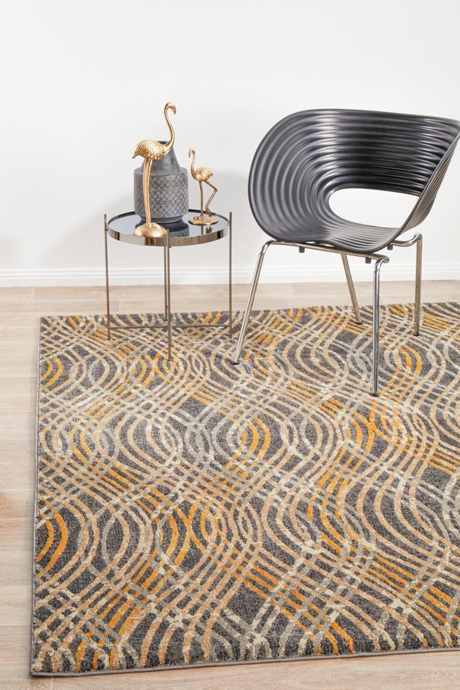 Dreamscape Flurry Modern Charcoal Rug Rug Culture