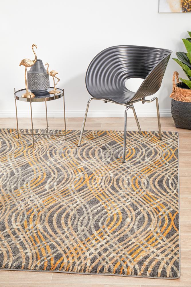 Dreamscape Flurry Modern Charcoal Rug Rug Culture