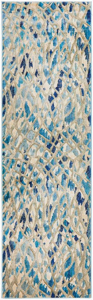 Dreamscape Ropes Modern Blue Runner Rug Rug Culture