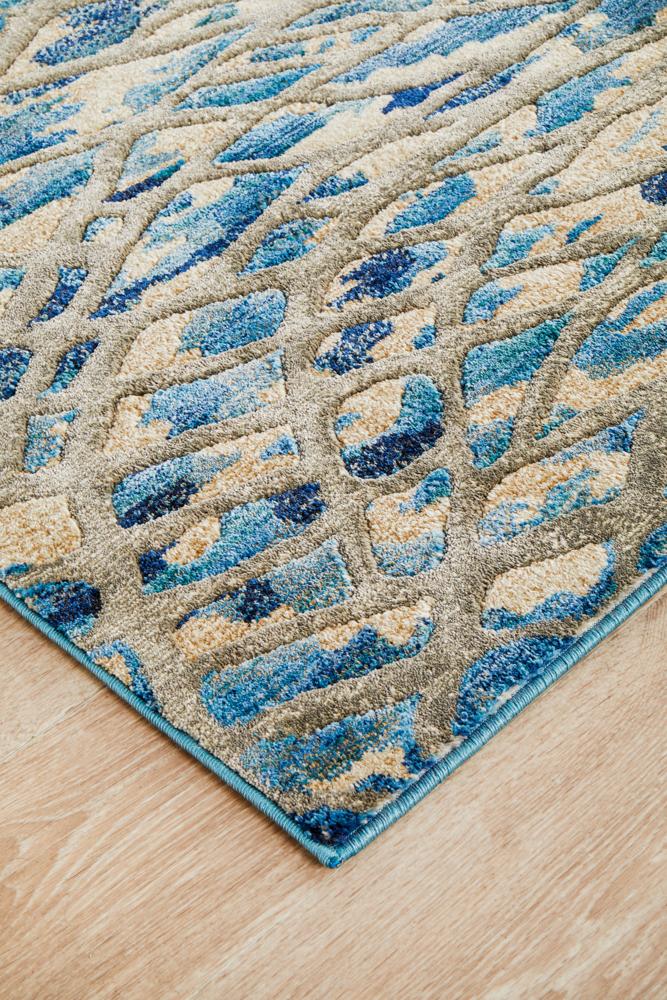 Dreamscape Ropes Modern Blue Runner Rug Rug Culture