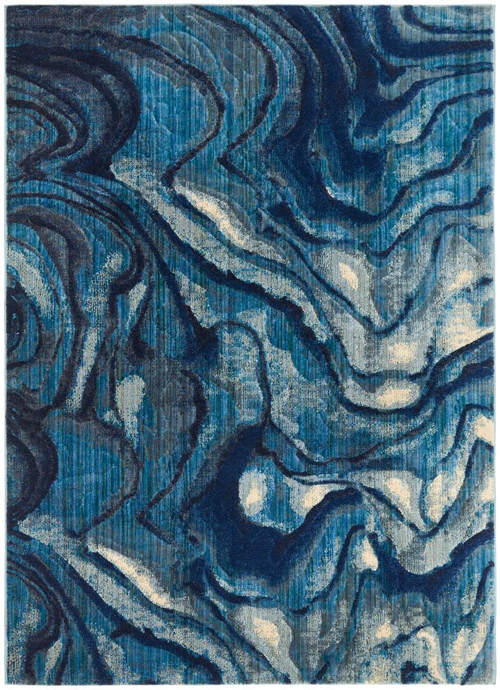 Dreamscape Waves Modern Indigo Rug Rug Culture