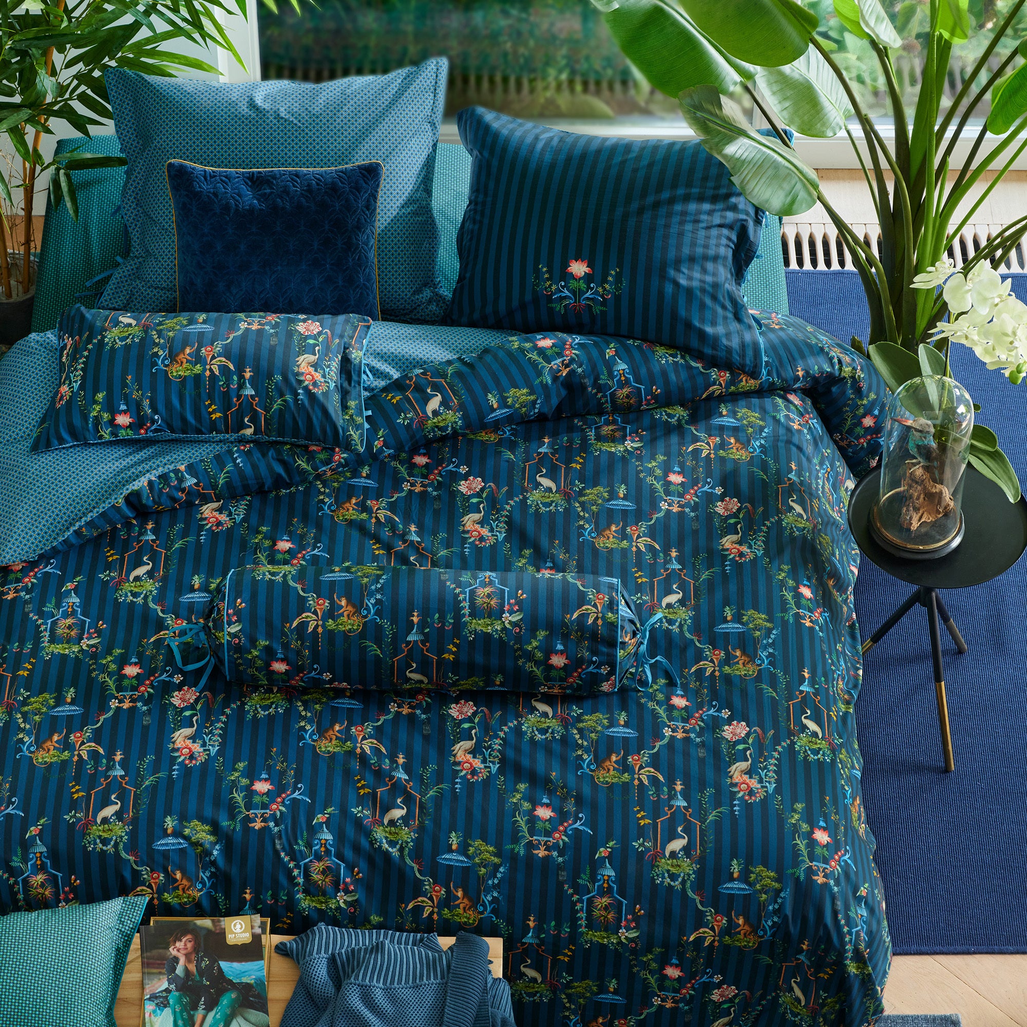 Pip Studio Singerie Dark Blue Cotton Quilt Cover Set Pip Studio