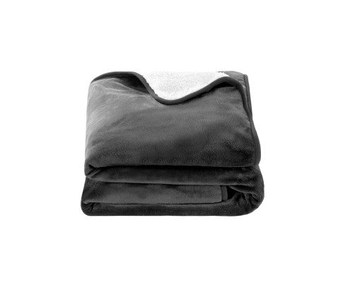 Electric Throw Rug Heated Blanket Washable Snuggle Flannel Winter Grey Giselle