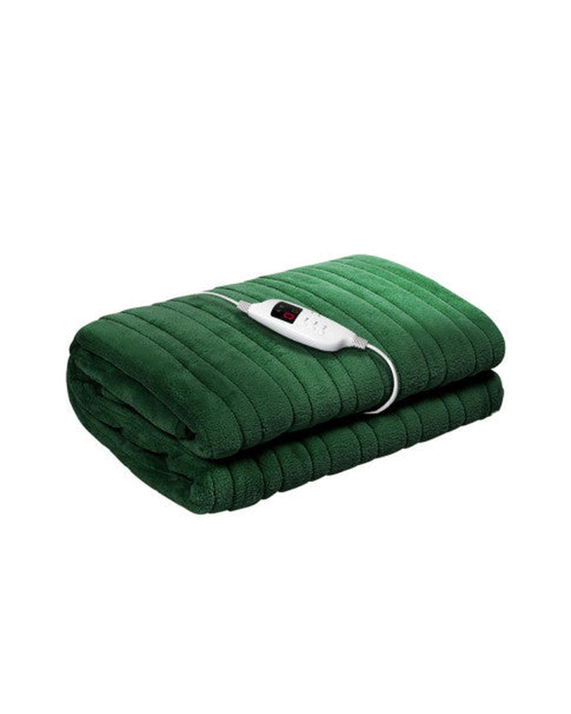Electric Throw Rug Heated Blanket Washable Snuggle Flannel Winter Green Giselle