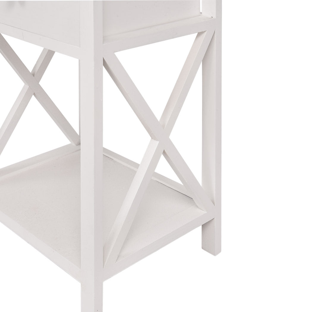 2x Bedside Tables Drawers Side Table Storage Cabinet Nightstand Bedroom Levede