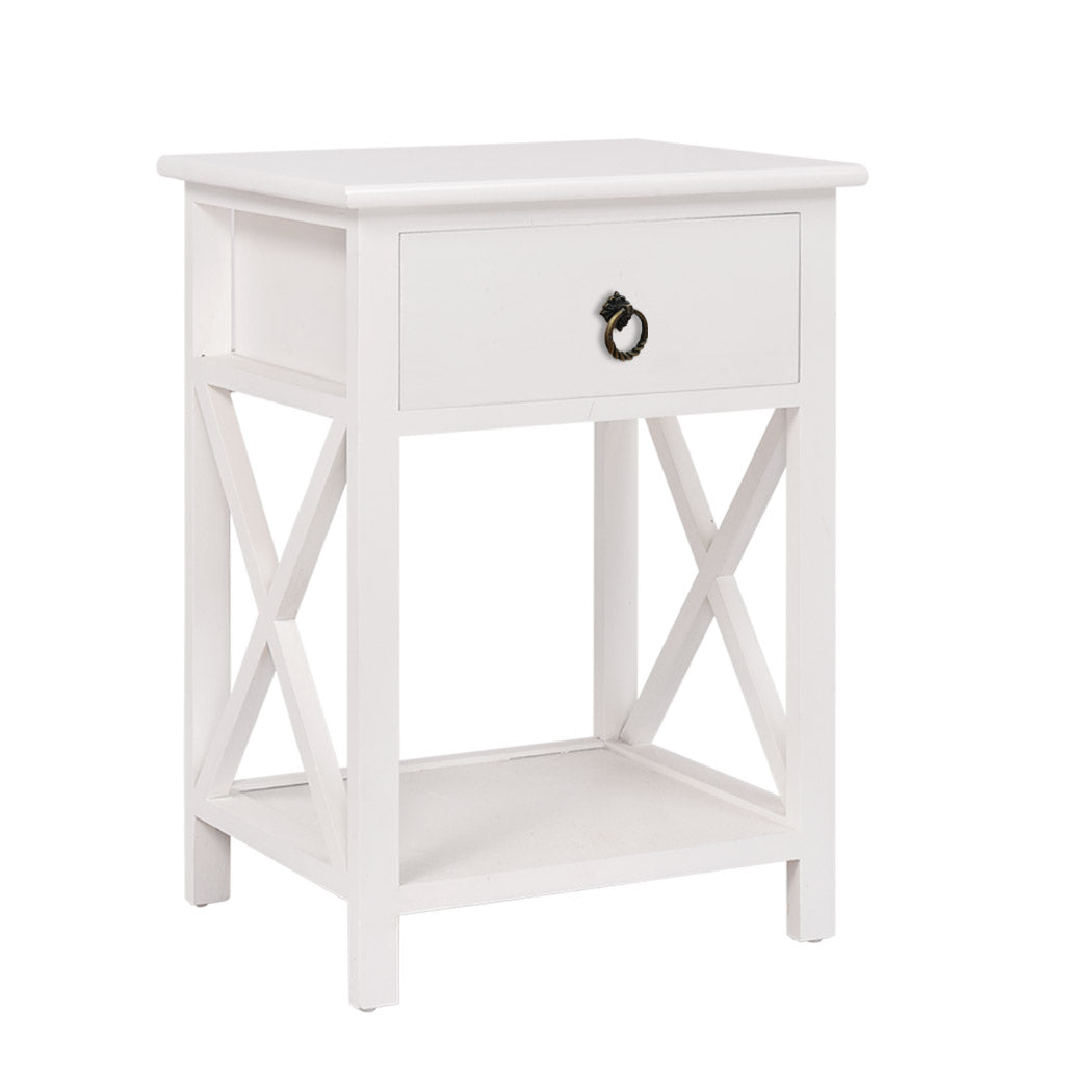 2x Bedside Tables Drawers Side Table Storage Cabinet Nightstand Bedroom Levede