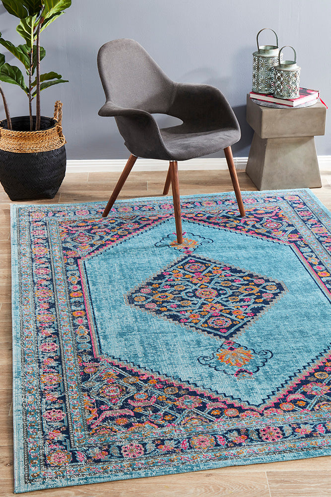 Eternal Whisper Diamond Blue Rug Rug Culture
