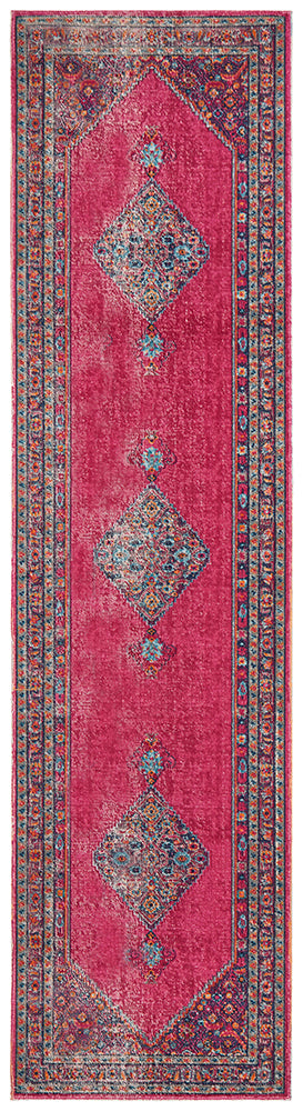 Eternal Whisper Diamond Pink Runner Rug Rug Culture
