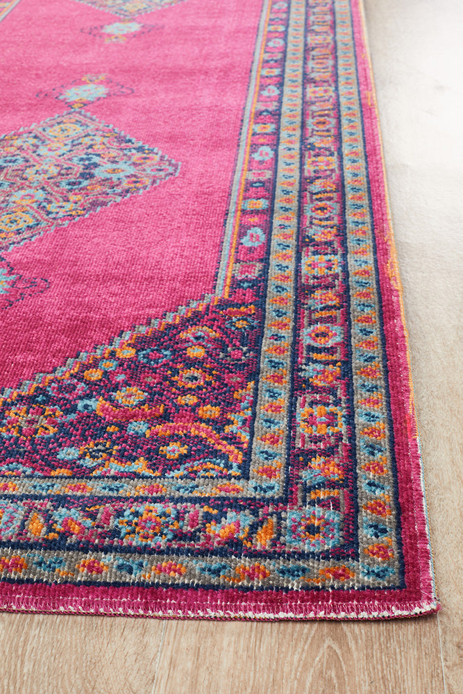 Eternal Whisper Diamond Pink Runner Rug Rug Culture