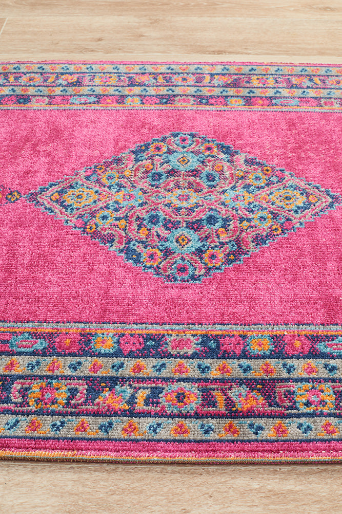 Eternal Whisper Diamond Pink Runner Rug Rug Culture