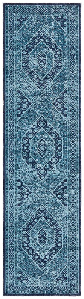 Eternal Whisper Vision Blue Runner Rug Rug Culture