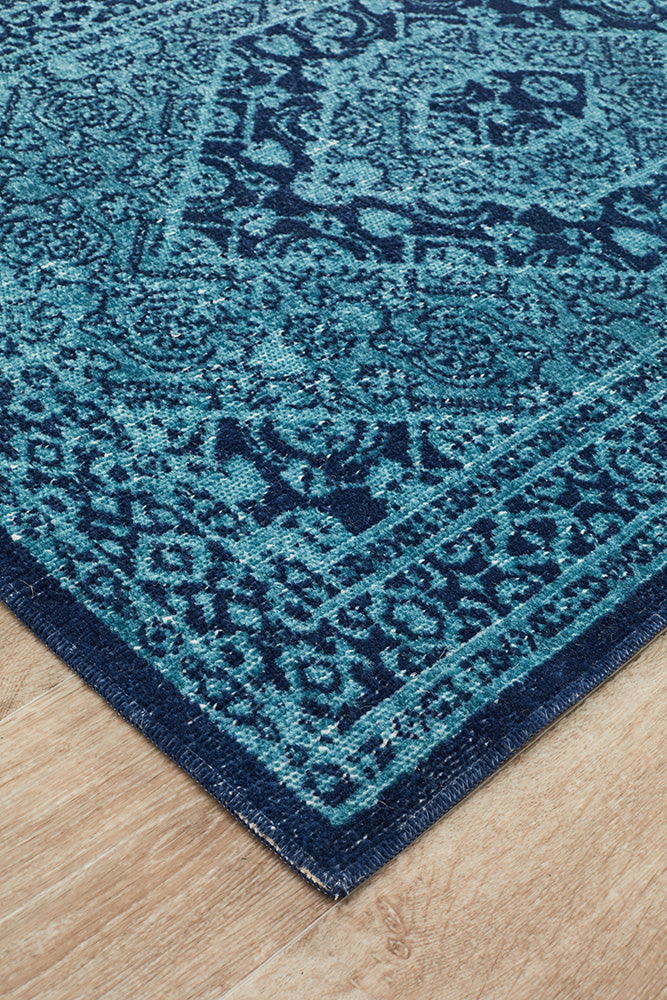Eternal Whisper Vision Blue Runner Rug Rug Culture