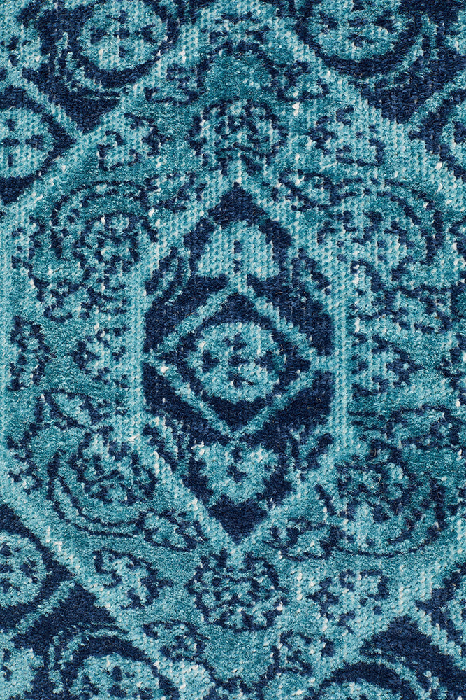 Eternal Whisper Vision Blue Runner Rug Rug Culture