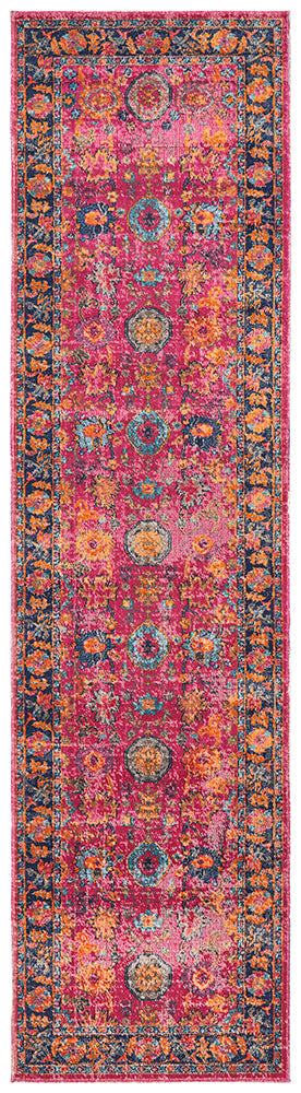 Eternal Whisper Corners Pink Runner Rug Rug Culture