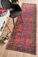 Eternal Whisper Corners Pink Runner Rug Rug Culture