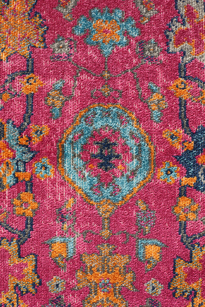 Eternal Whisper Corners Pink Runner Rug Rug Culture