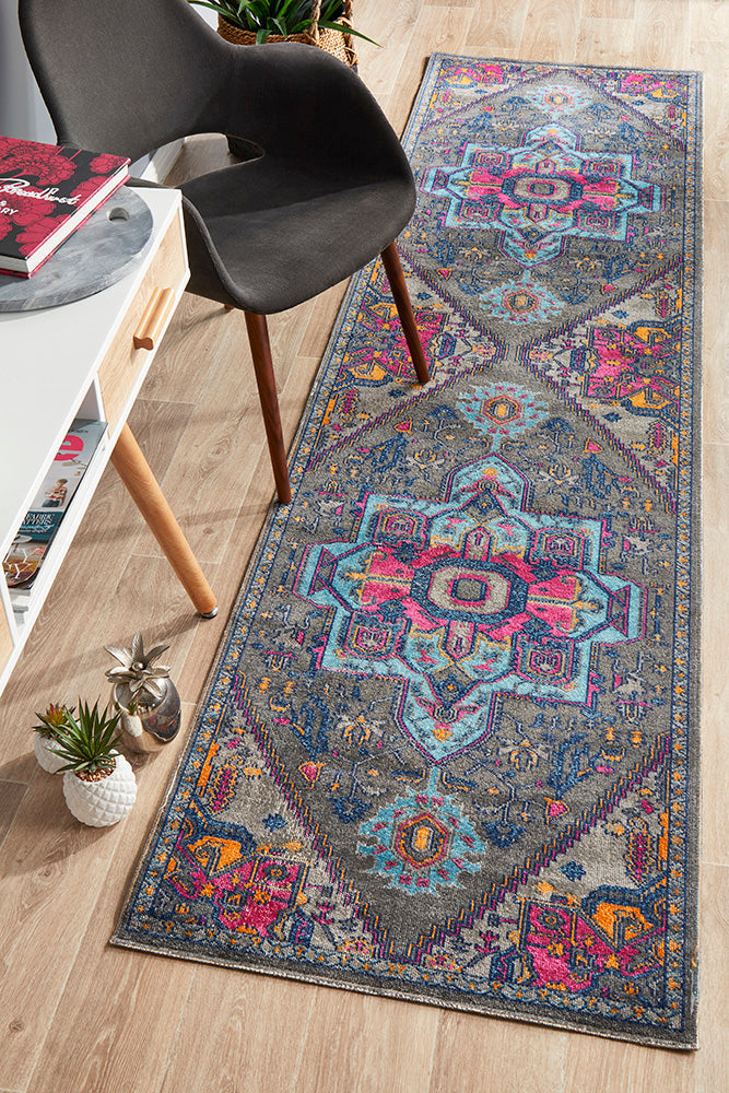 Eternal Whisper Quad Grey Runner Rug Rug Culture