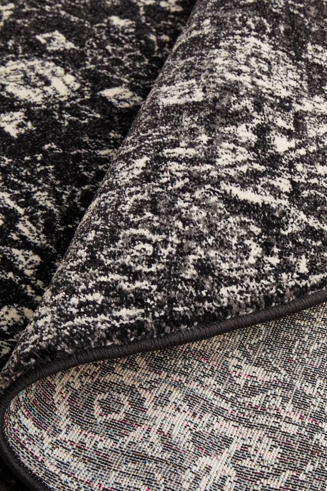 Evoke Estella Charcoal Transitional Round Rug Rug Culture